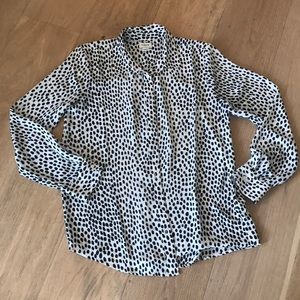 J. Crew Dressy Long Sleeve Button Down Top, Size small